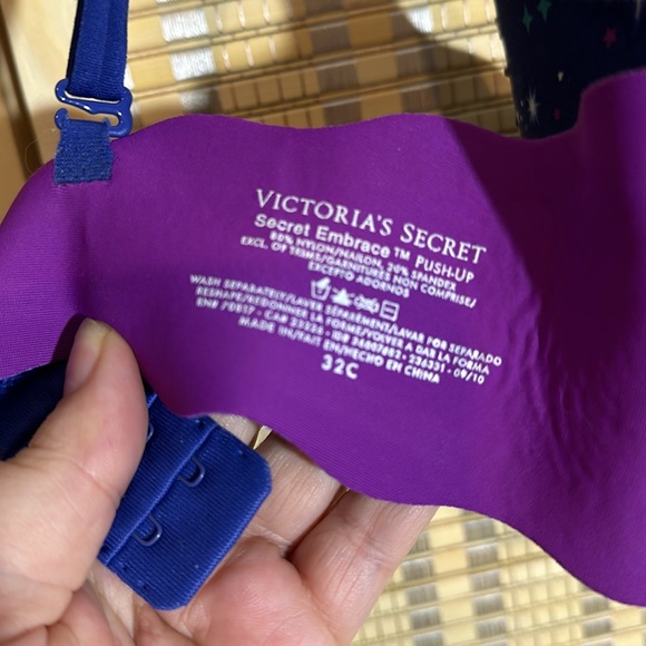 Victoria's Secret Secret Embrace Push Up Bra Blue Night Sky Sparkles 32C - Picture 14 of 14